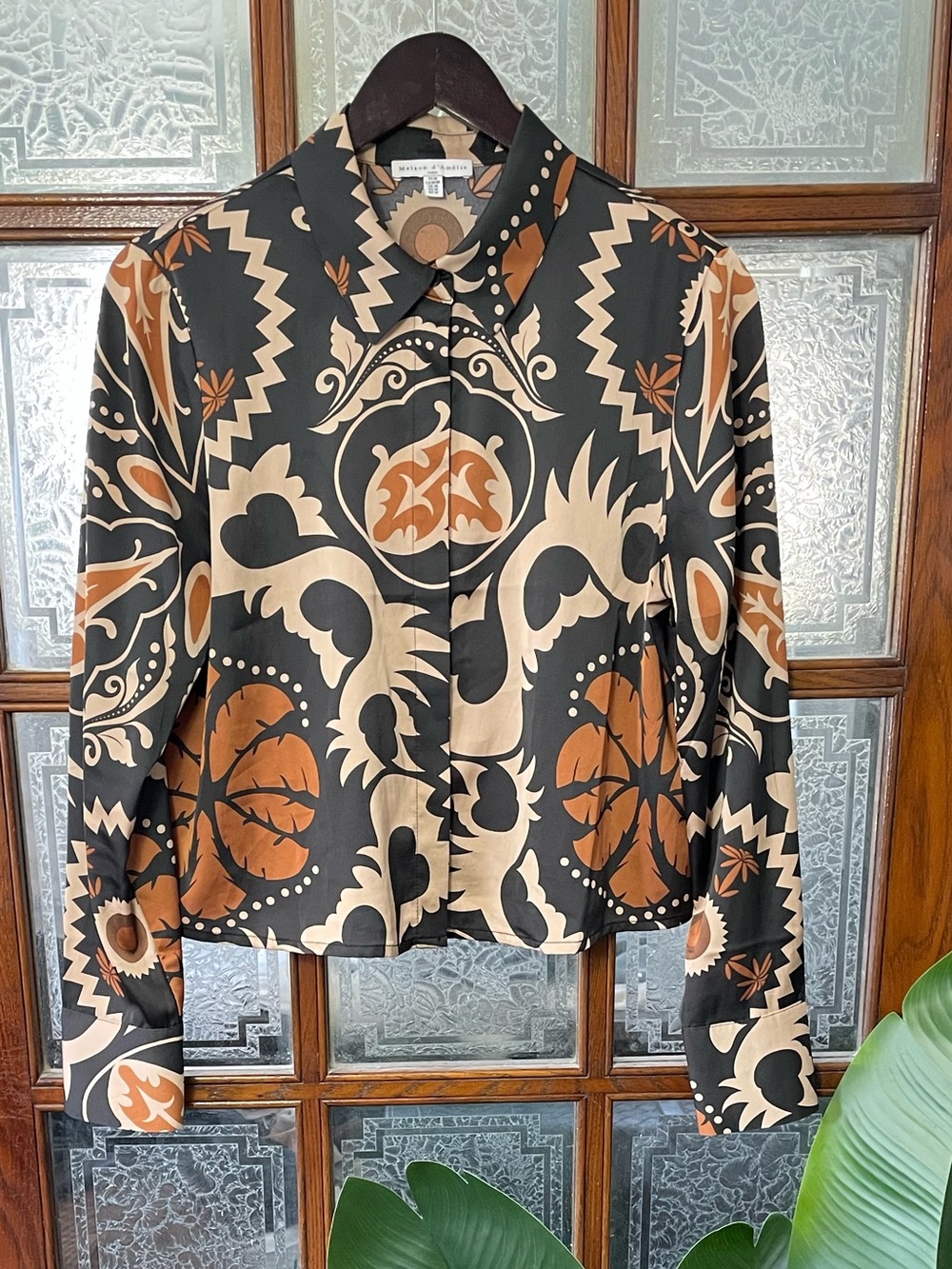 Maison D'amelie Paris Floral Button Down Blouse - Size M